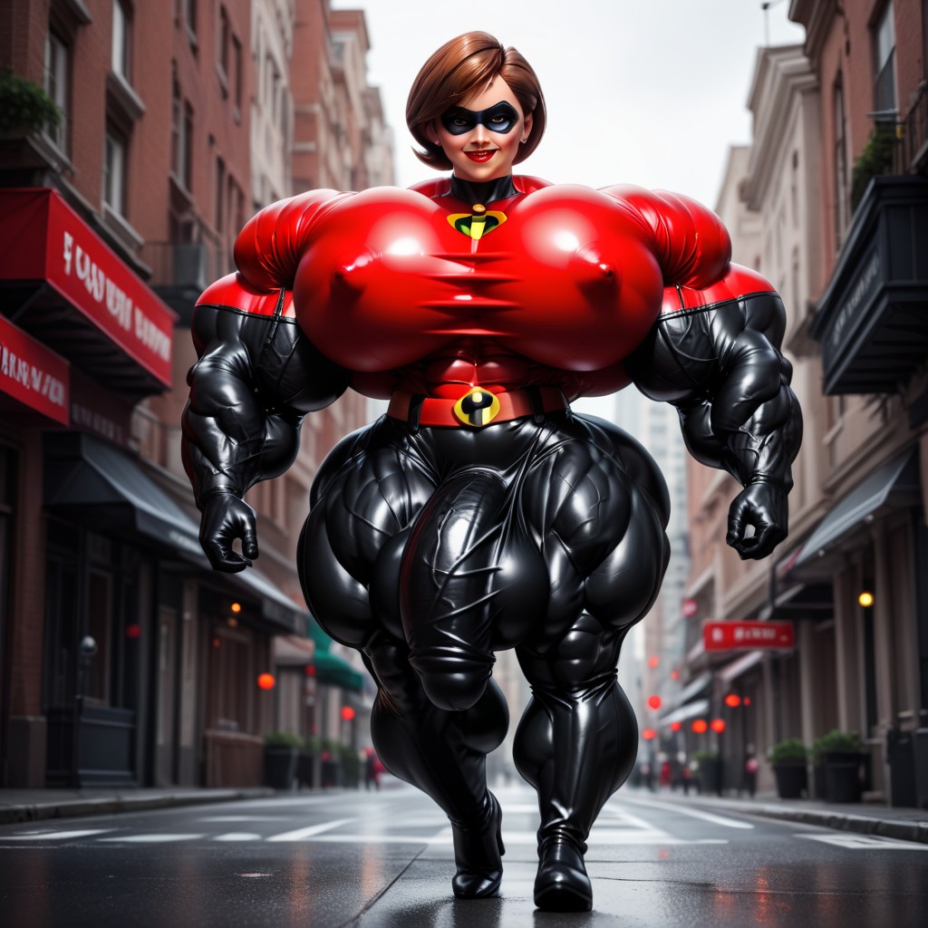 Hyper Gigantic Massive Penis, Muscular, Front View Shemale AI Porn