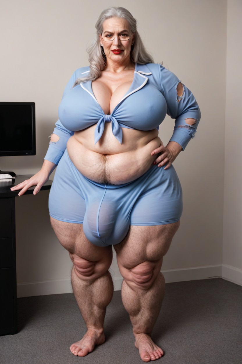 Fully Clothed, Gigantic, Long Length Shemale AI Porn