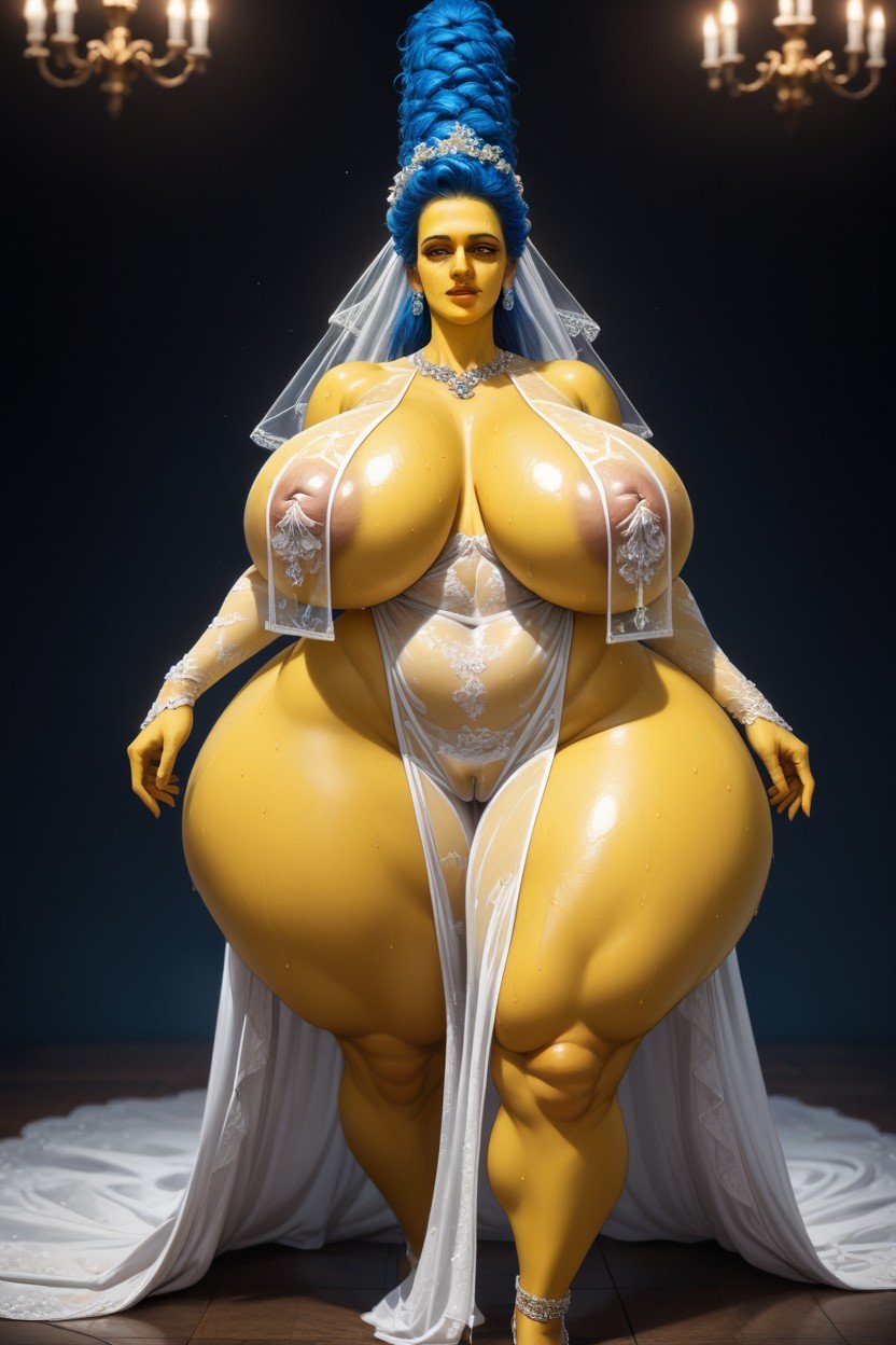 Marge Simpson, Saggy Breasts, Huge Hyper Ass Furry AI Porn