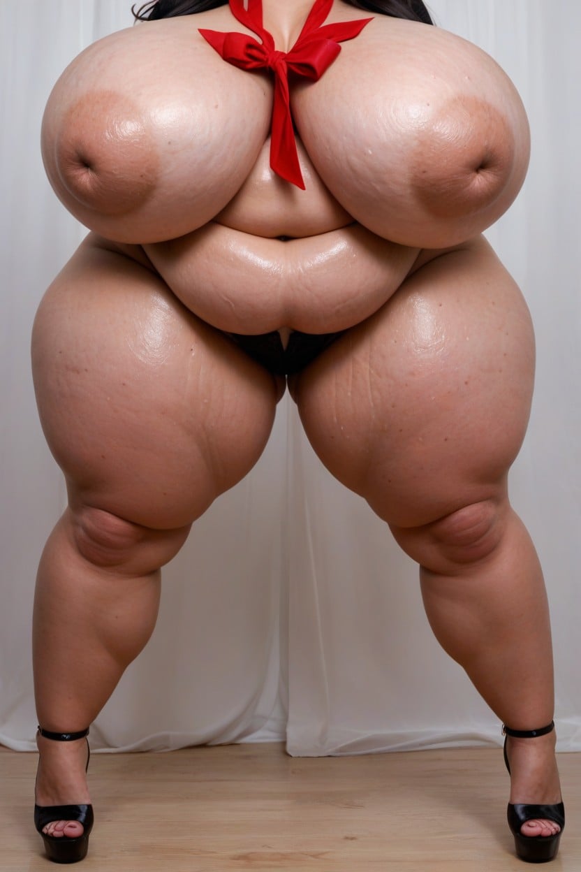 Extreme Huge Massive Hyper Breasts, Crushed Breasts, Long Legs AI Porn