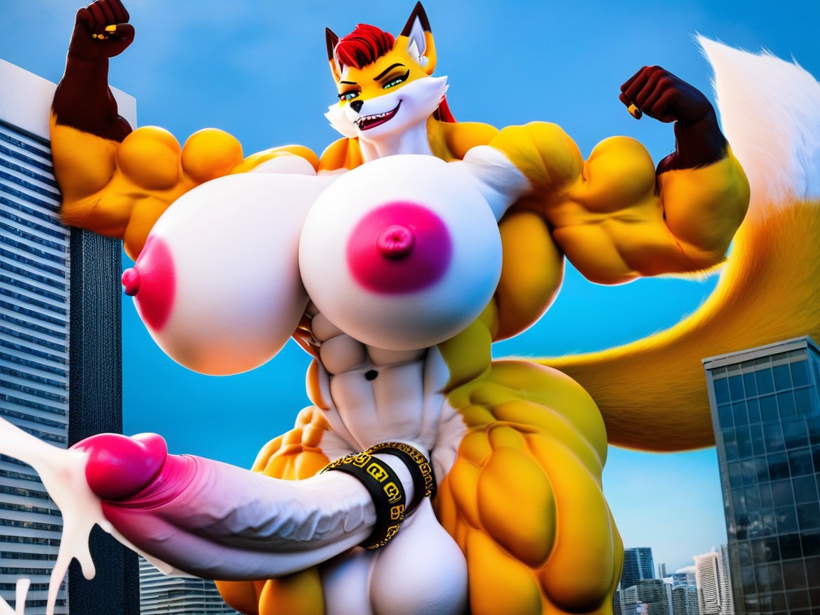 Ultra Muscular, Toned, Breast Expansion Furry AI Porn