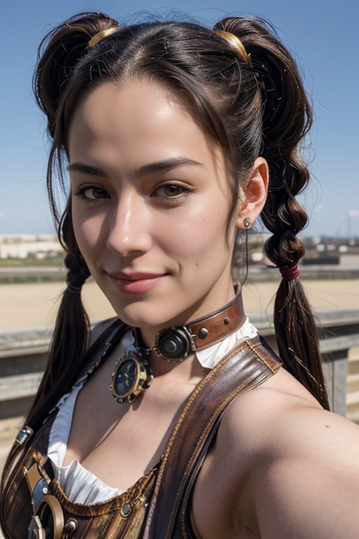 Steampunk, 1 Person, Smirk Shemale AI Porn