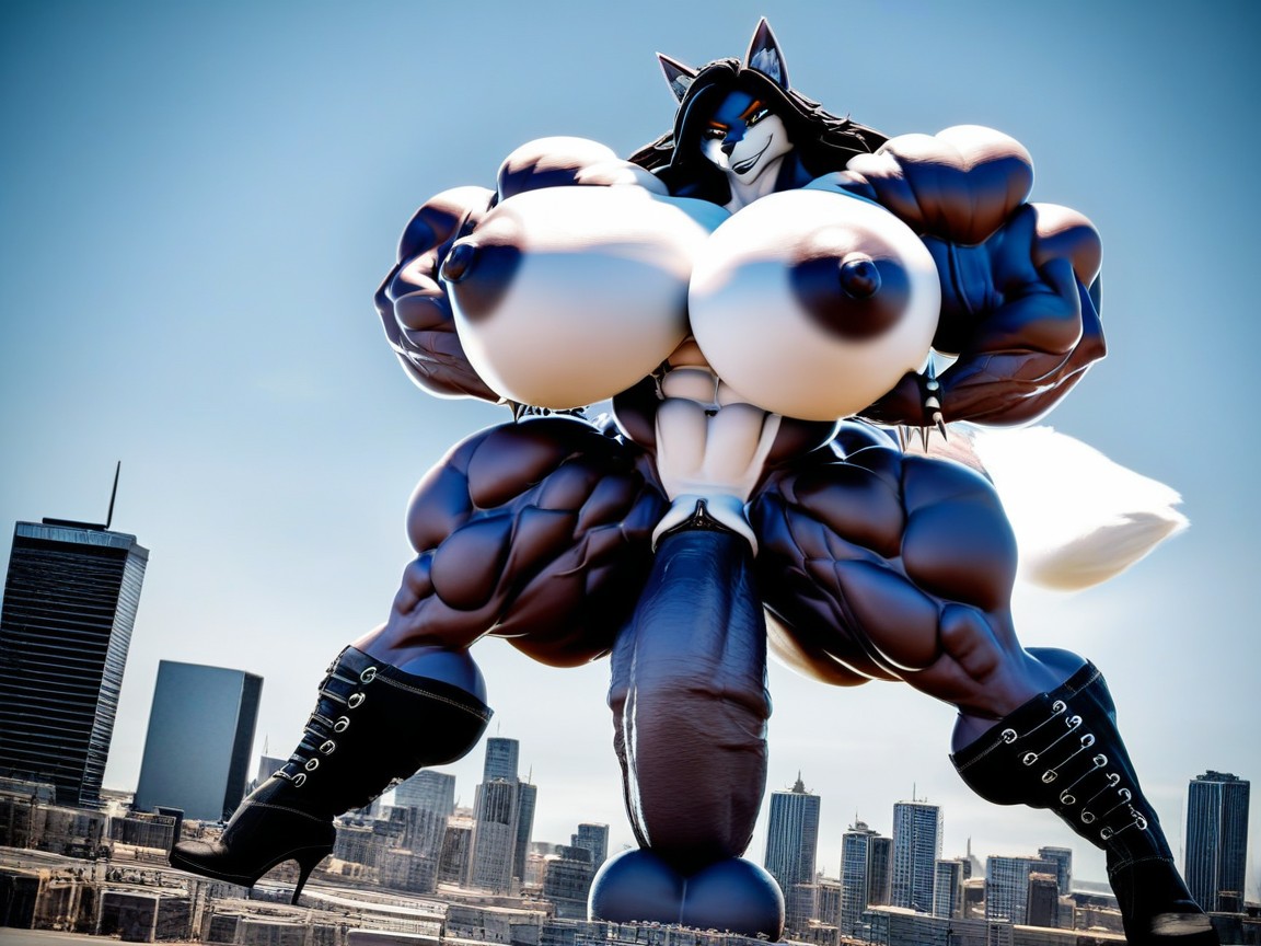 Smirk, Face Detailed, Bodybuilder Furry AI Porn