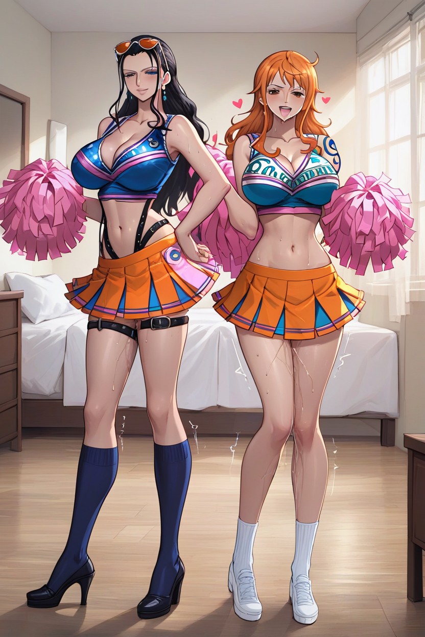 Full Body, Kneeling, Nami Fully Submits To Nico Robin Hentai AI Porn