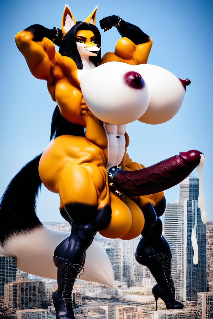 Abs, Extrêmement Lourd En Bas, Renard Porno IA Furry