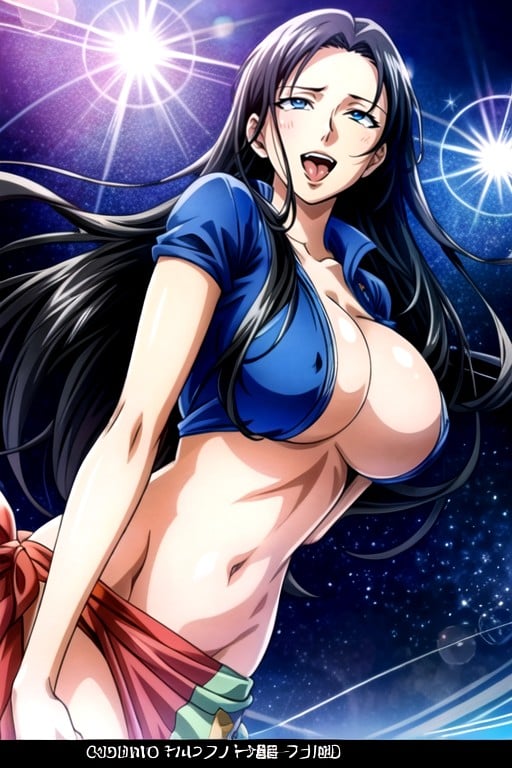 Nico Robin (one Piece), Nu, Vue De CôtéPorno IA transsexuelle