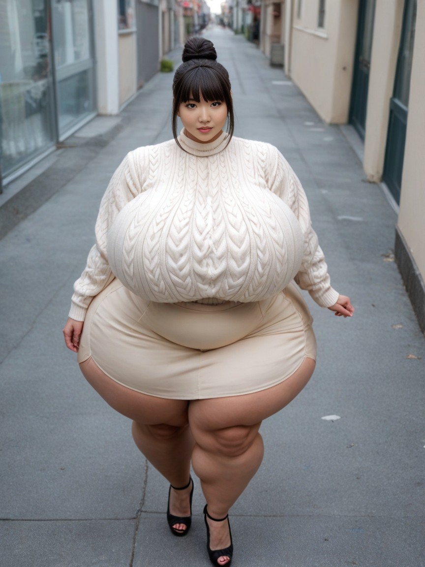 Medium Length, Extreme Hyper Hips, Giant Insane Massive Gigantic Hips AI Porn