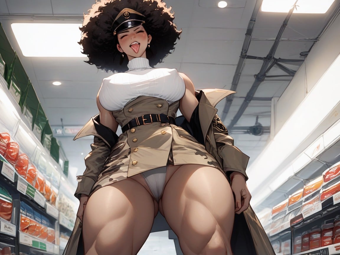 Afro, Wearing Camo Navy Steampunk Clothes, AfterimagePorno AI Furry