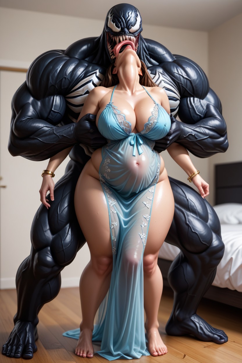 Her Legs Tucked Close Together, Throat Bulge, Grabbing Her Head Throwing Her Head Back AI Porn
