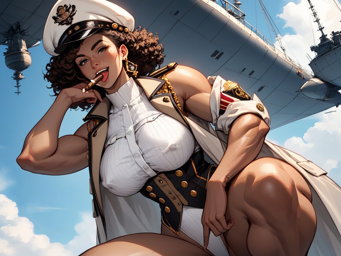 Cigar In Hand, Rounded Ass, Wide Shoulders AI Porn