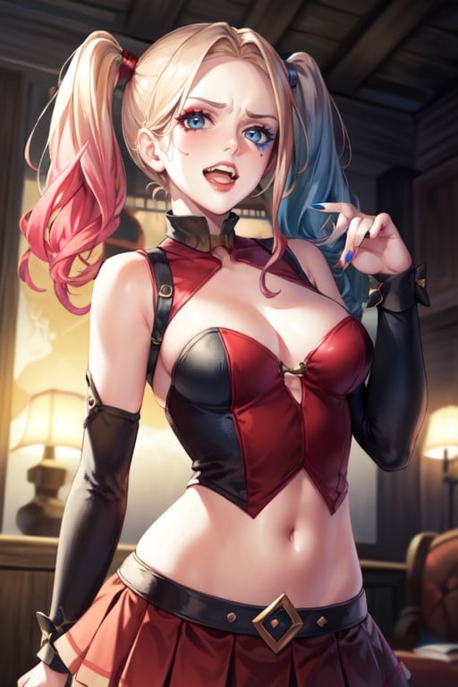 Harley Quinn (batman), Delgada, SorprendidaPorno AI Hentai