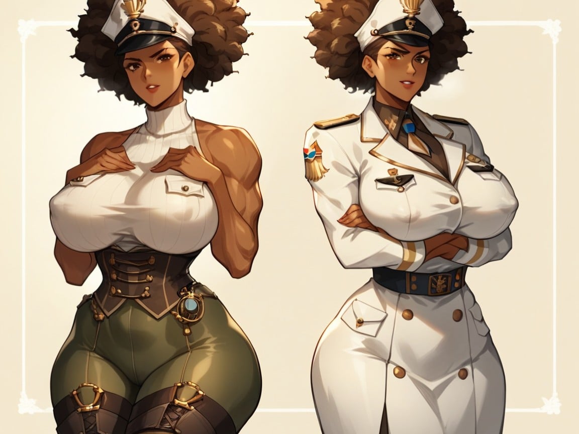 Naval Captain, Almond Eye Shape, Naval Airship BackgroundPorno IA de transexuales