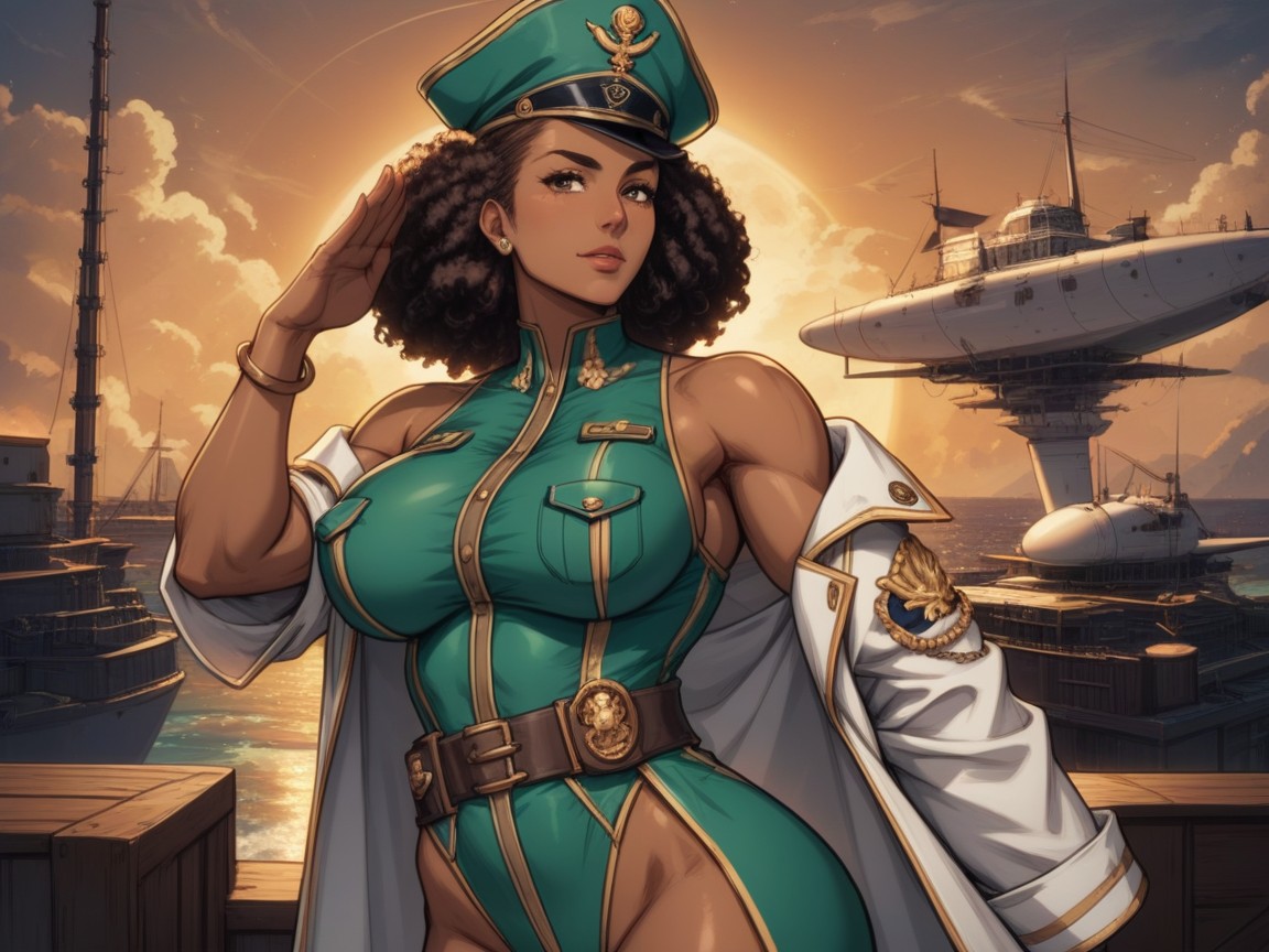 Pirate, White Navy Hat, Muscular Hentai AI Porn