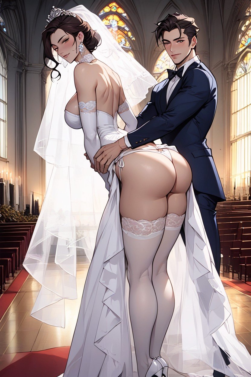 Tバック, Rubbing, Shy Bride InnocentファーリーAIポルノ