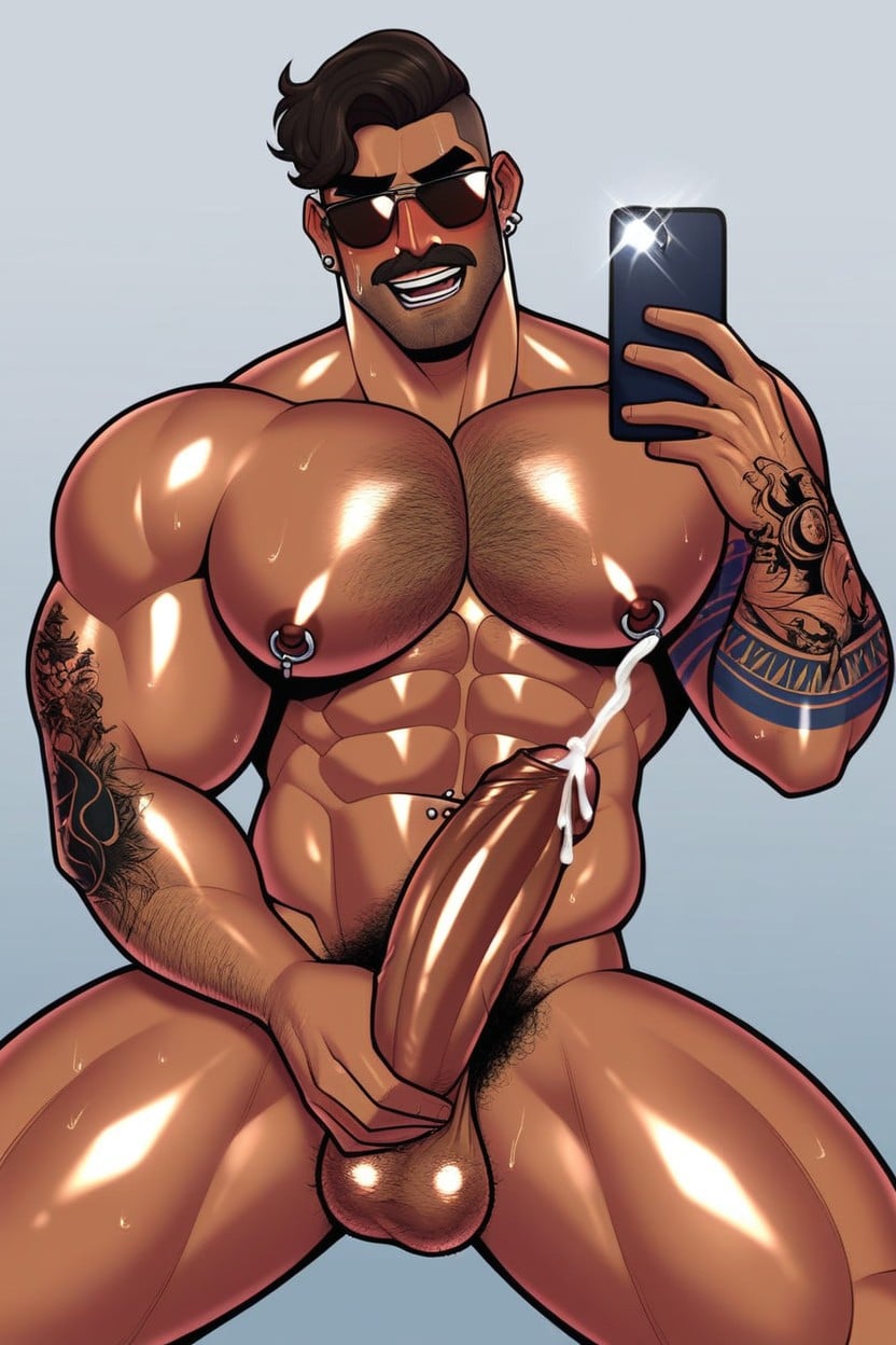 Stubble, Mischievous (smiling While Blushing), Naked AI Gay Porn