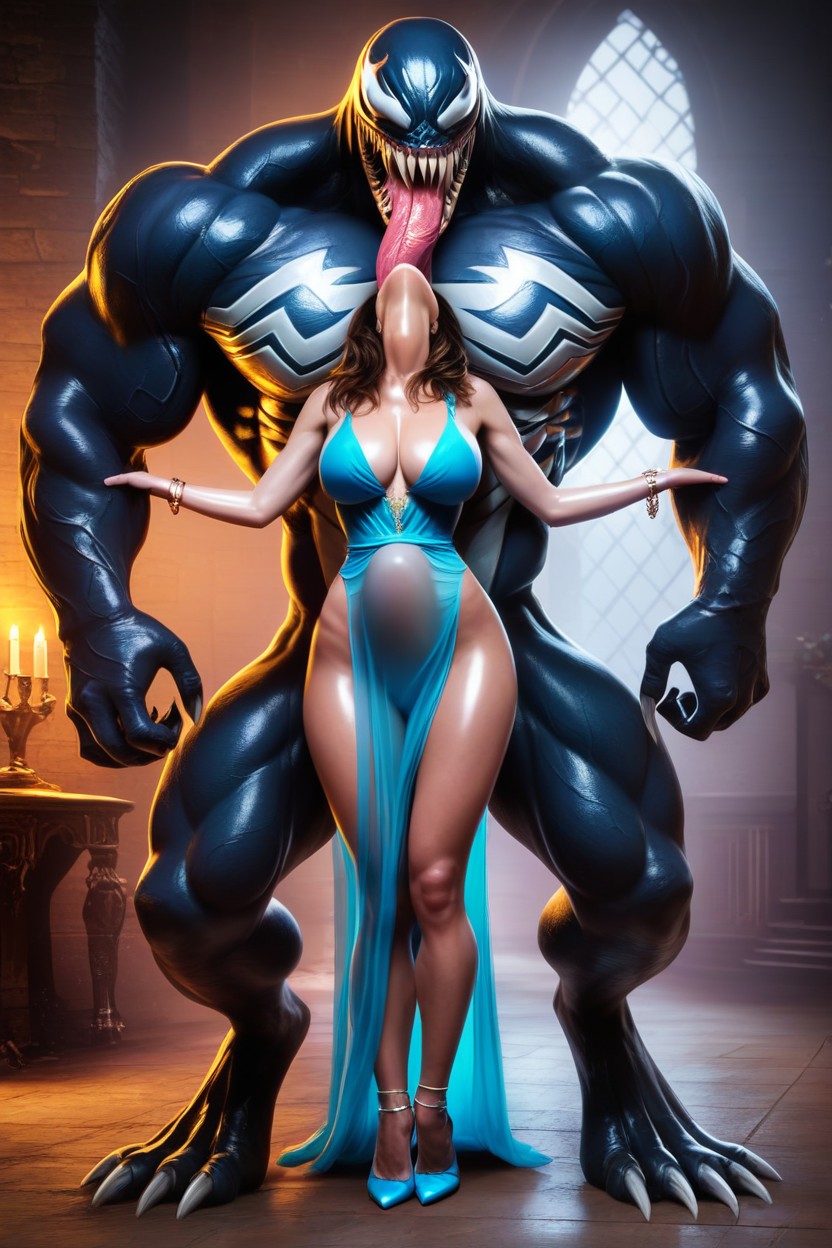 Suspended Standing Fucked From Behind, Full Body, Throat Bulge Head Tilted Back AI Porn