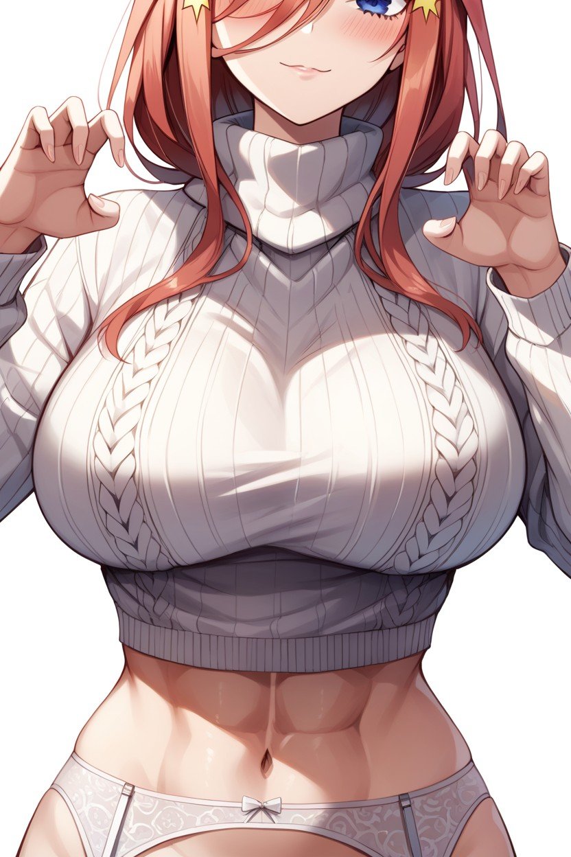 целка крупно Nakano Itsuki Go Toubun No Hanayome, Свитер Девственницы, Крупный План ИИ  гей порно