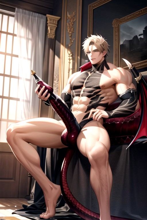 Sit, Large Claws On The Feet, Dragon Cock AI Gay Porn