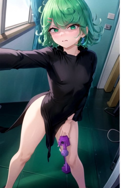 Green Hair, Dildo Insertion , Selfie AI Porn