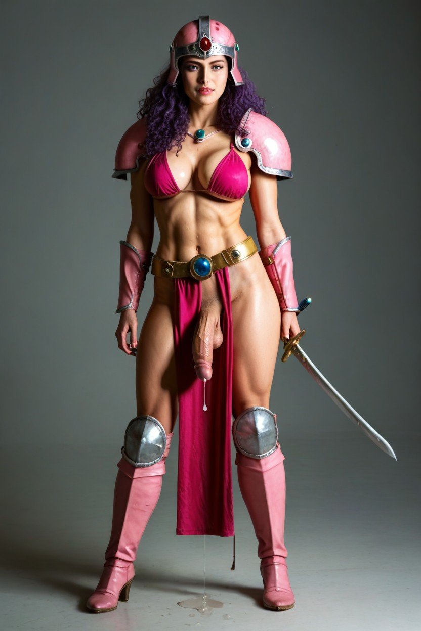 Pink Armor, Soldier Dragon Quest Iii, Purple Hair쉬메일 AI 포르노