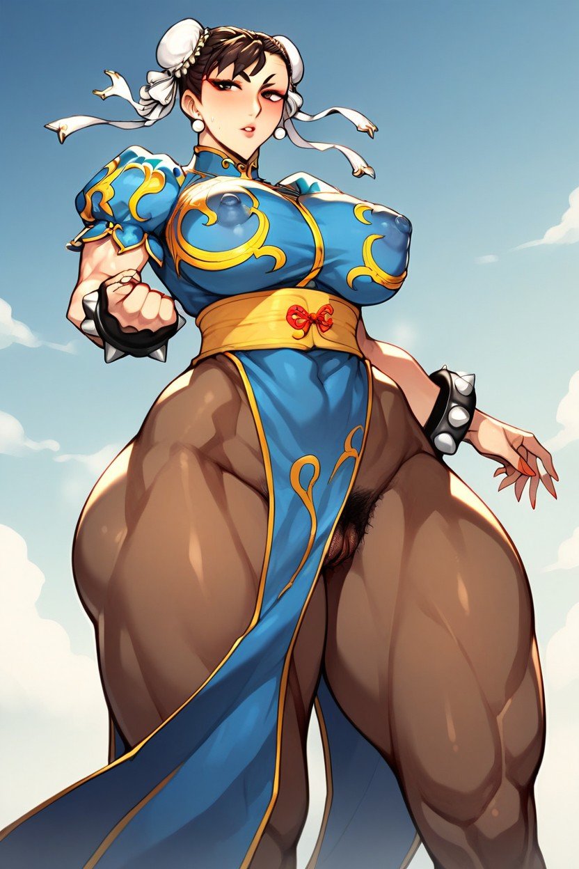 Chun-li, Massive Tits, Wearing Pirates Clothes헨타이 AI 포르노