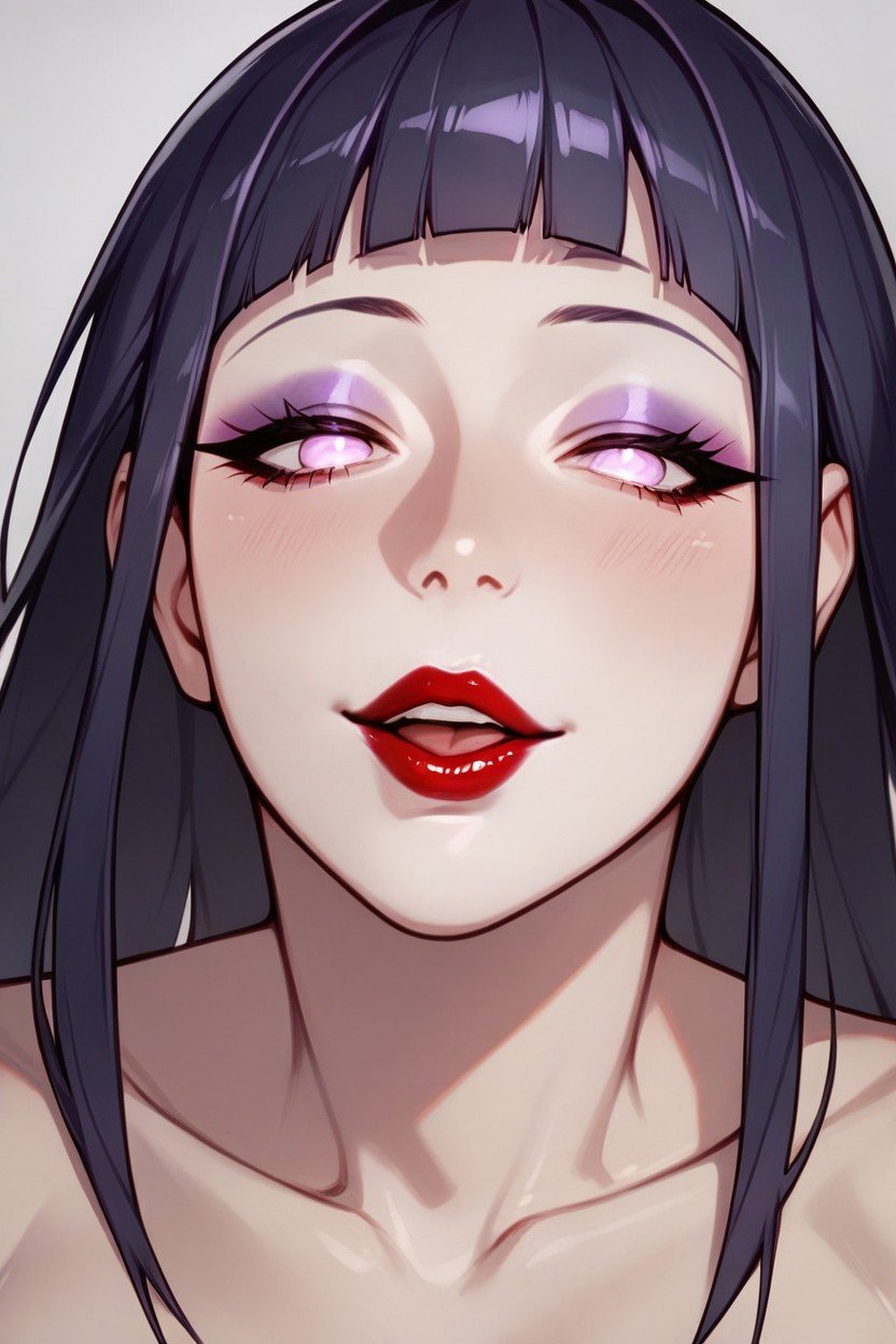 Purple Eyeshadow With Long Eye Lashes, Desperate, Horny Face쉬메일 AI 포르노