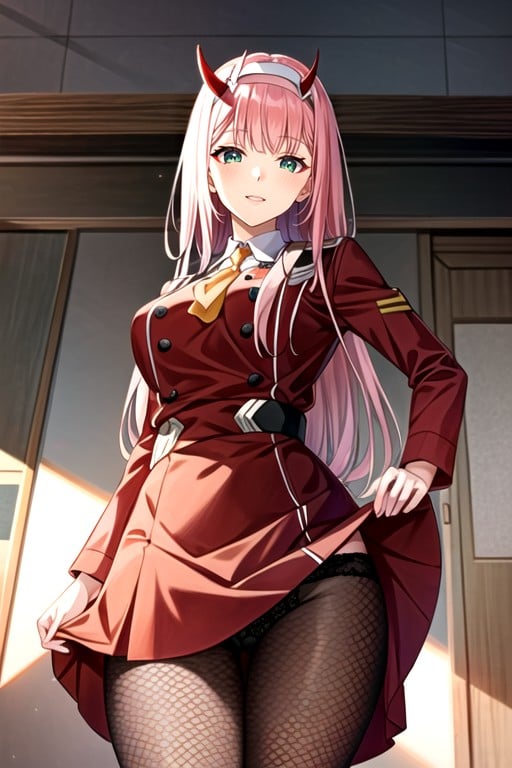 Uniforme, Fotos Bajo La Falda, Zero-two (darling In The Franxx)Porno AI