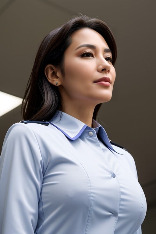 Flight Attendant, Thai, Office Shirt AI Porn