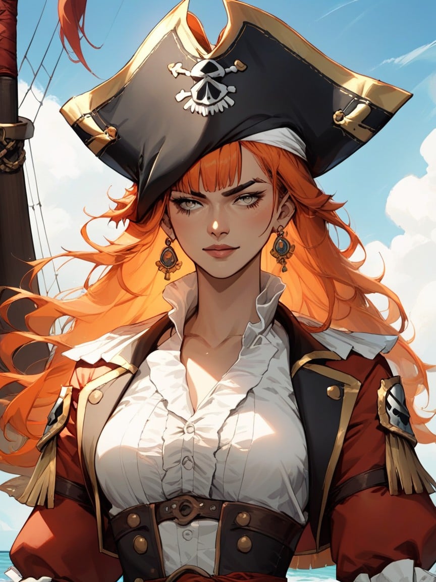 Pirate, Bangs, Medium Breast AI Porn