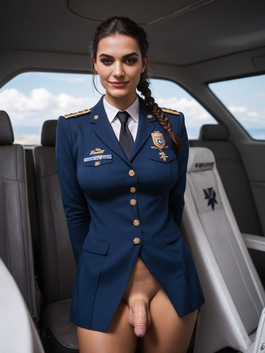 Futanari, Airplane, Small Ass Shemale AI Porn