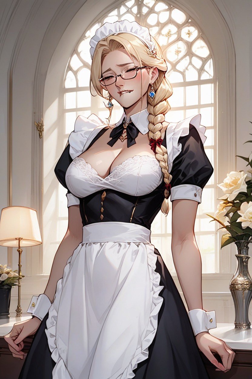 꼰, 18+, In Maid Outfit Flirting Submissive퍼리 AI 포르노