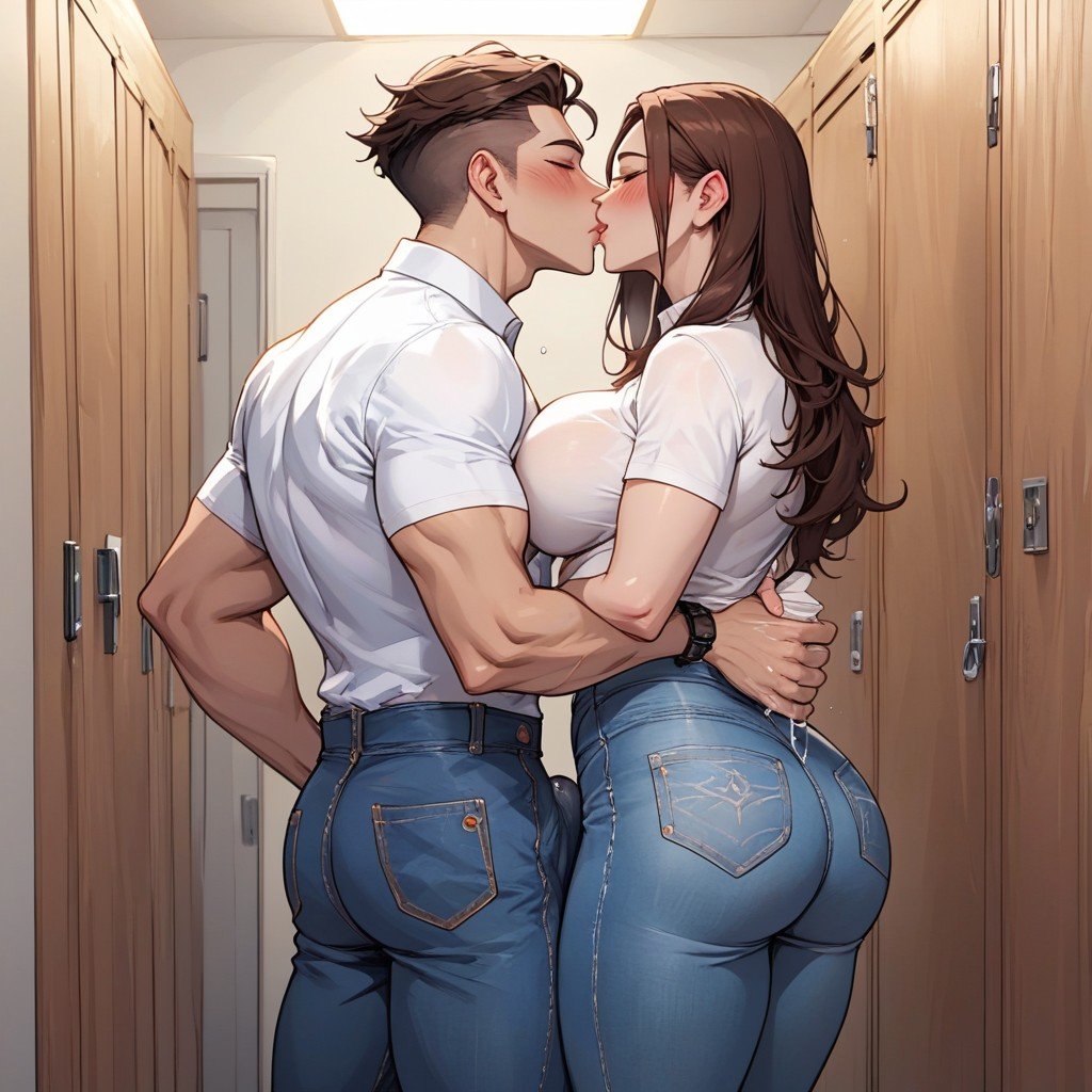 Office Shirt, Changing Room, Ass View From Top AI Porn