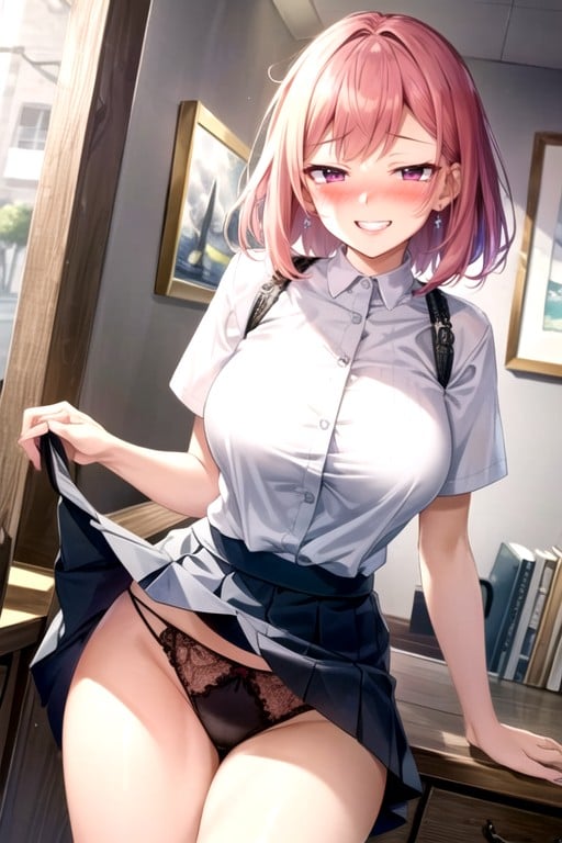 Skinny, Mischievous (smiling While Blushing), Small Breast AI Porn