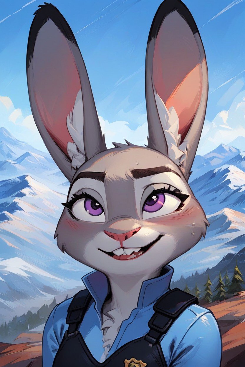 Large With Veins, Judy Hopps Getting Dominated By Brown Pony, Mountain TrailPorno AI Furry