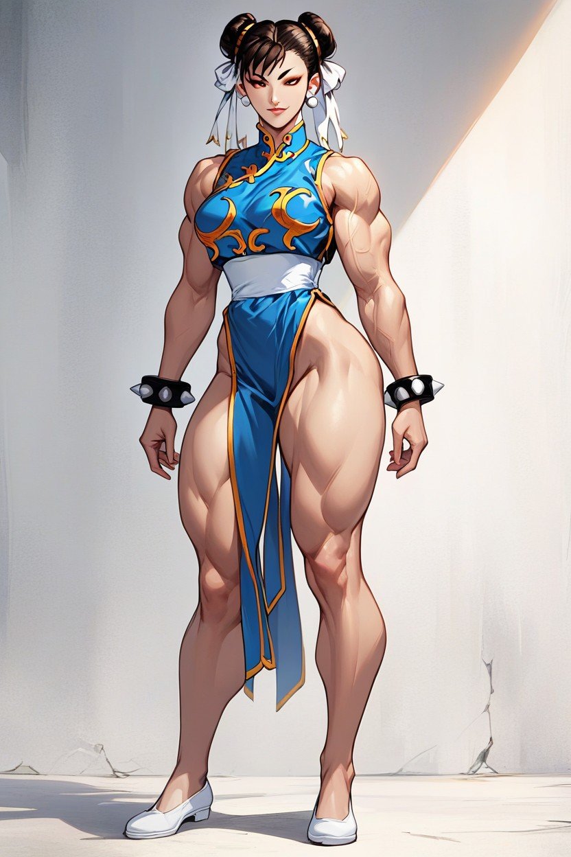 Wide Hips, Muscular Thighs, 正面視圖AI黃片