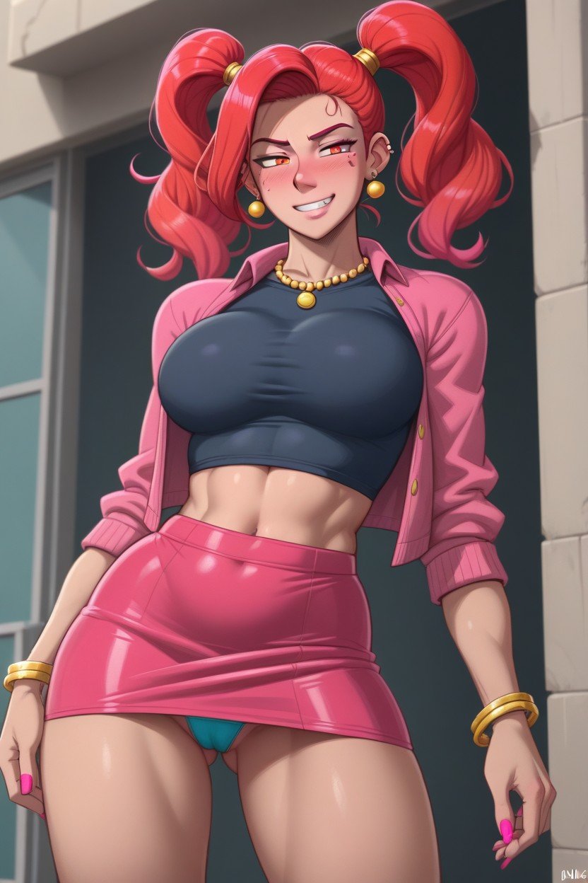 Flashing Tight Pink Pussy On A Busy Street, Dressed Like A Slutty Yk Whore, DrossPorno IA Hentai