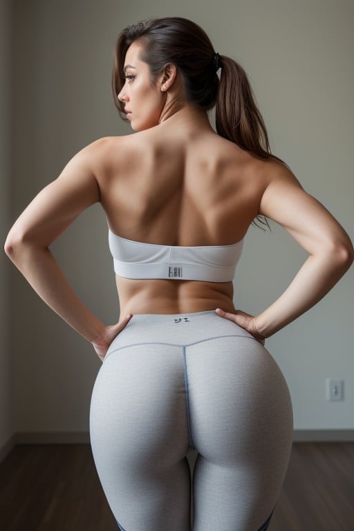 Leggings, Bending Over, Rear View AI Porn