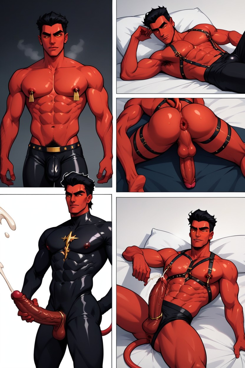 Tan Skin, Huge Load Explosive Cumshot, Waist AI Gay Porn