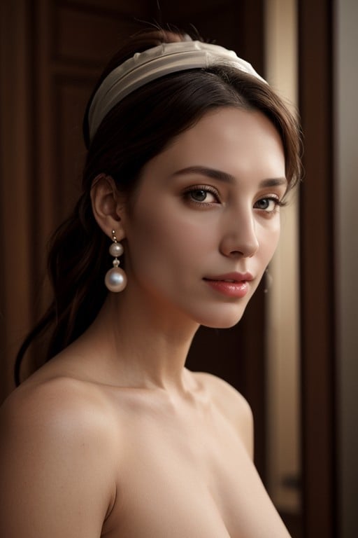 Topless, Woman With A Pearl Earring, Side BoobsアジアのAIポルノ