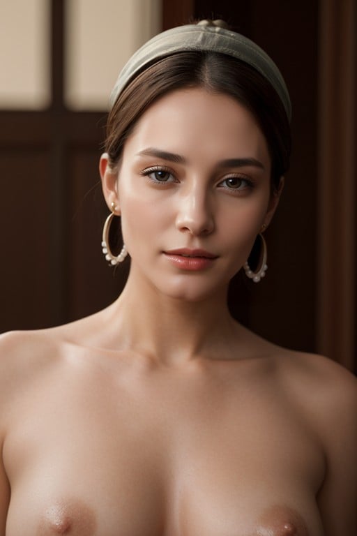 Woman With A Pearl Earring, Topless, Side BoobsアジアのAIポルノ