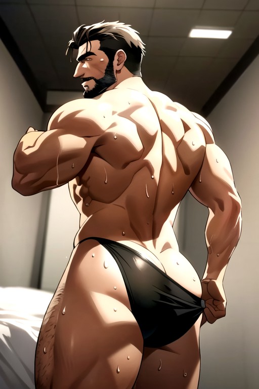 Fucked By Minotaur, Huge Ass Leaking Cum, Sweating AI Gay Porn