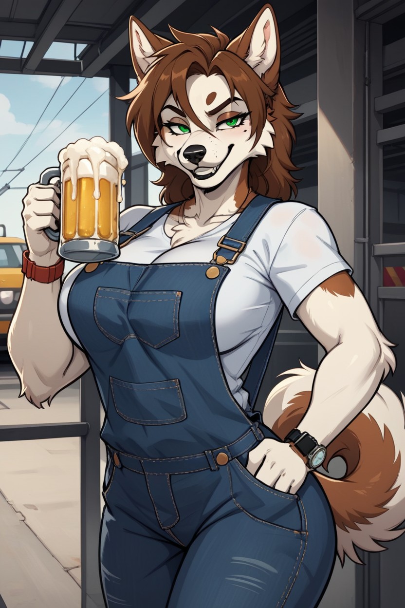 Dog, Smiling At The Viewer, Broad Muzzle Furry AI Porn