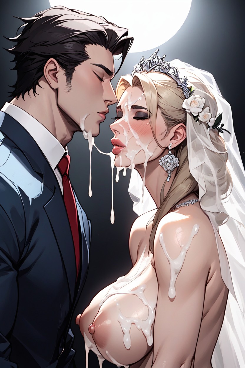 Subtle Silhouette Light, 2 People, Huge Lips Extremely Pout AI Porn