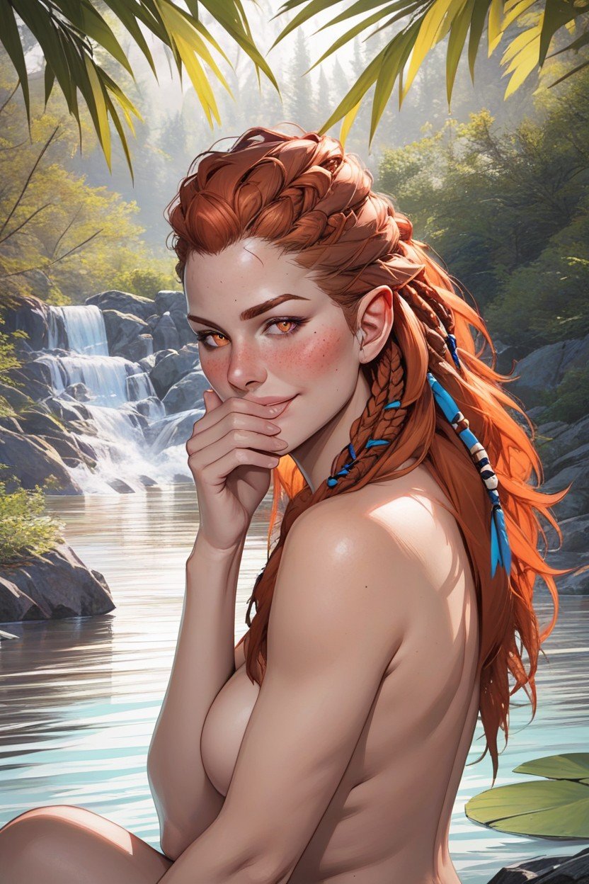 Daylight, Looking At Viewer, Aloy From Horizon Zero Dawn Pornografia de IA