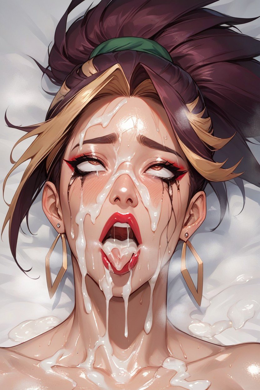 Oiled Skin, Kda Akali, Eye Makeup AI Porn