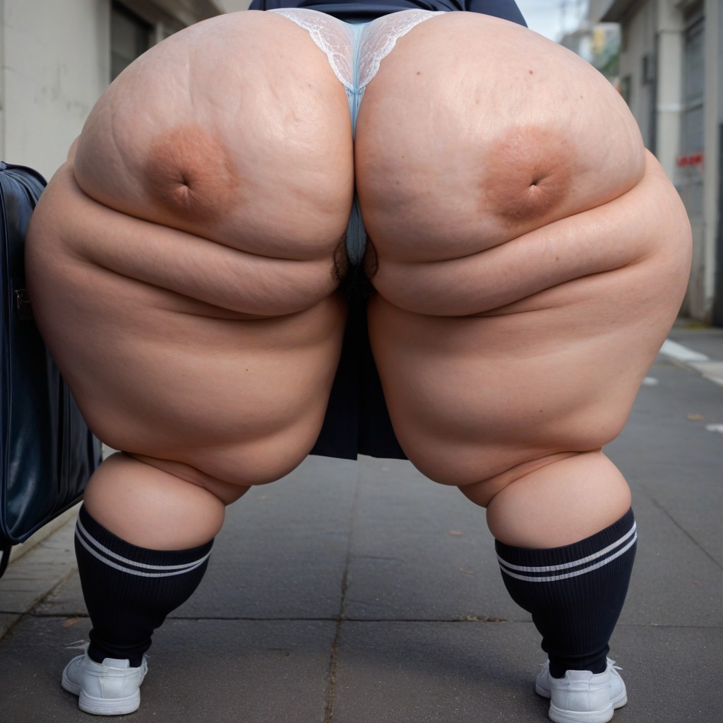 Crushed Breasts, Japanese Uniform, Saggy Breasts Longer Than Body AI Porn