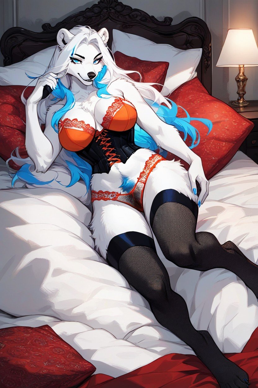 Blue Nail Polish, Orange Lingerie, 陰毛AI獸人黃片