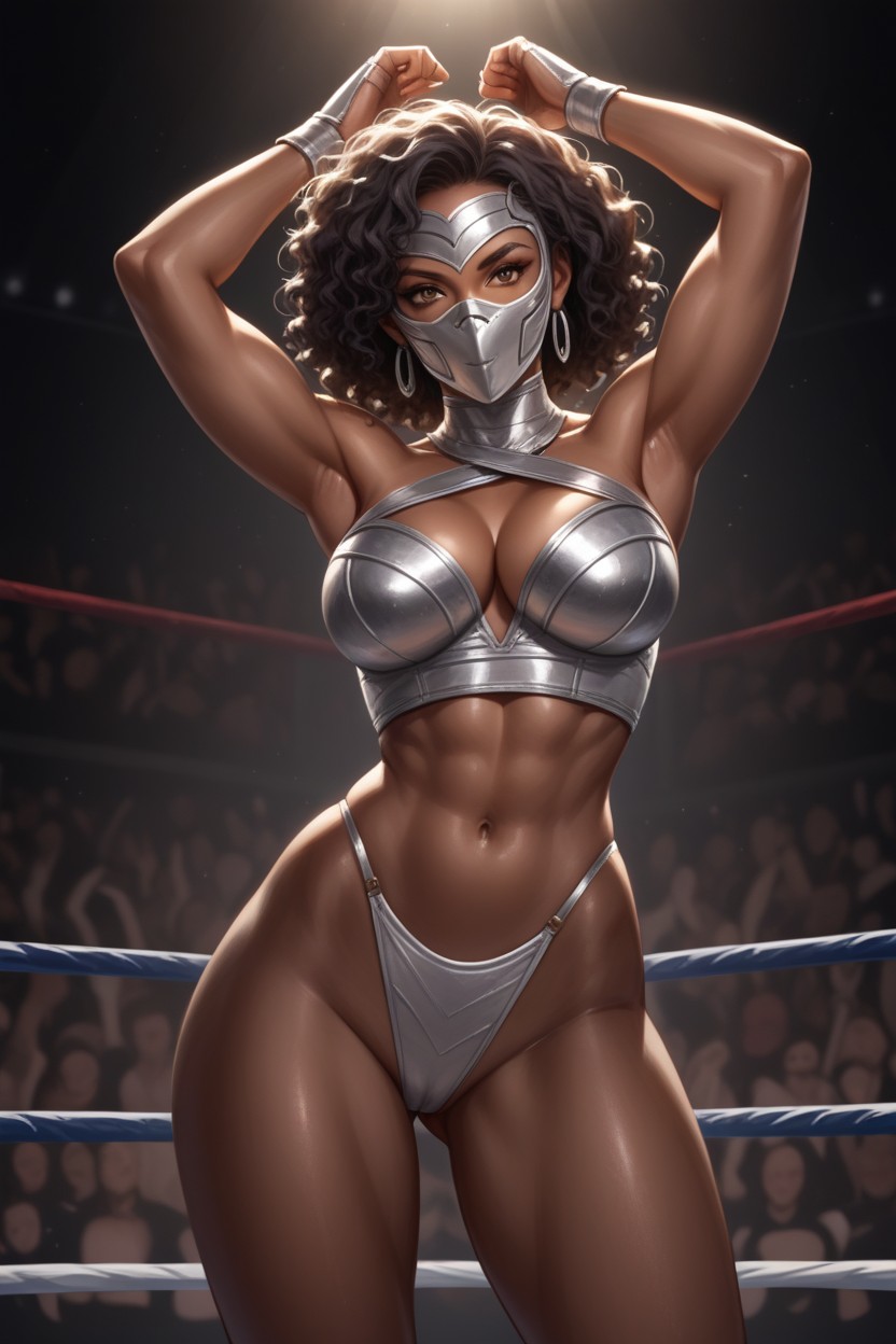 Squared Abdomen, Dark Ebony Skin, Squared Chest Hentai AI Porn