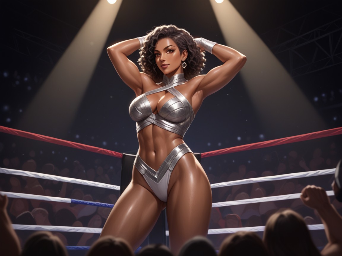 Arms Up, Silver Wrestler Top, Limbs Hentai AI Porn