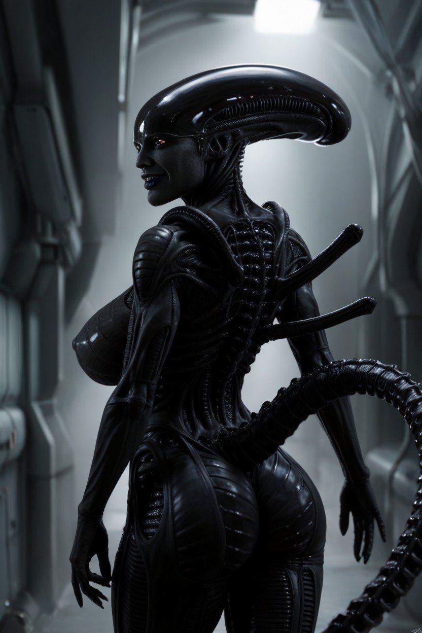 Rear View, Spaceship, Xenomorph Face AI Porn